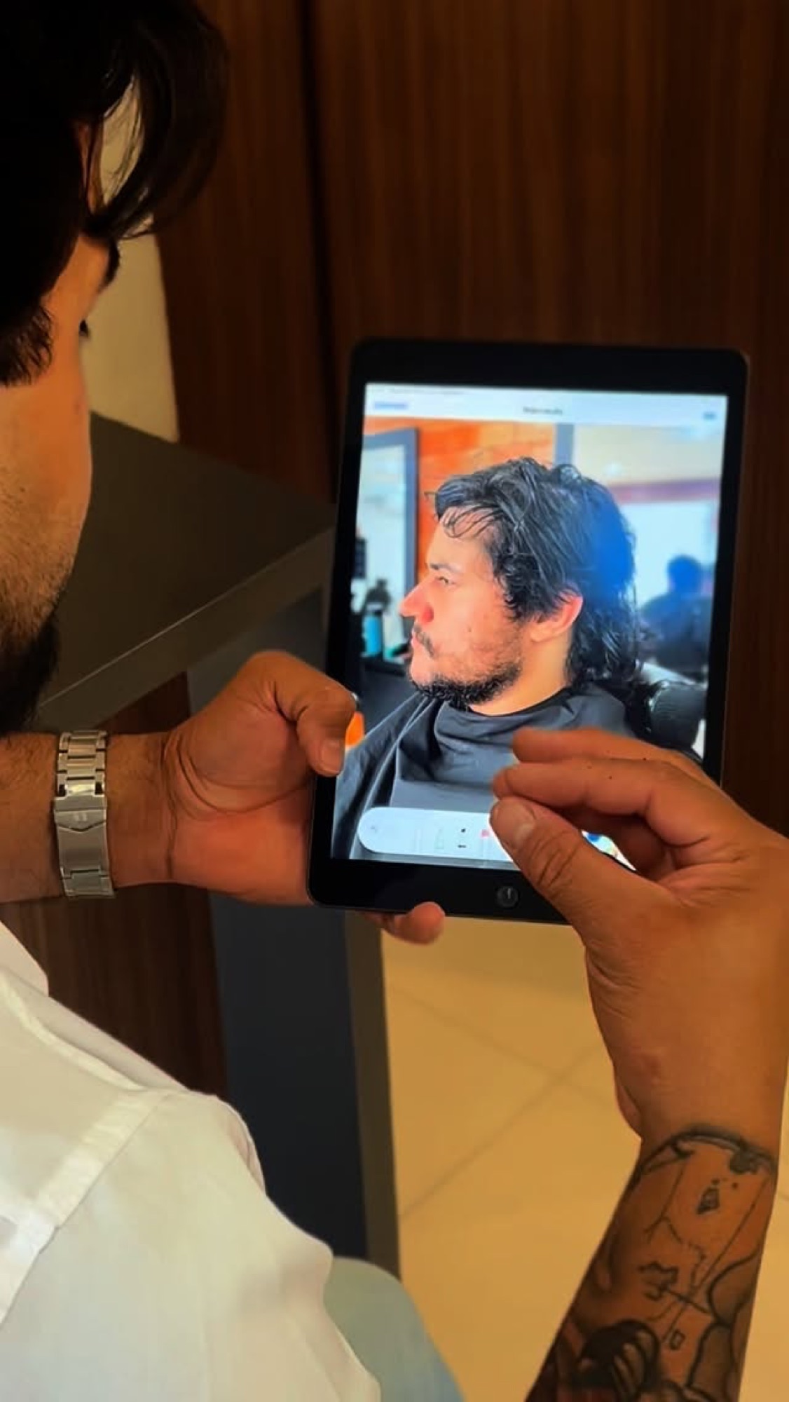 Leitura de imagem no tablet antes do corte